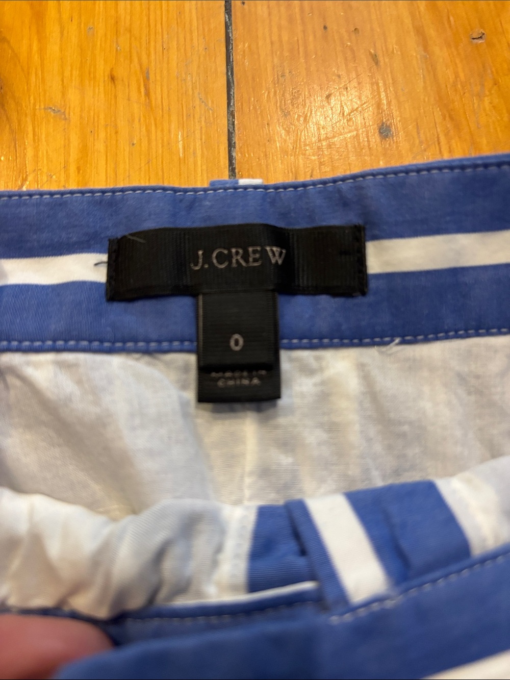 J. Crew Blue and White Striped Button-Front Midi Skirt with Tie Waist - Picture 4 of 8